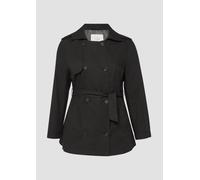 Kurzer Trenchcoat aus Baumwolle mit Gürtel 44 schwarz 2166100.9999.44