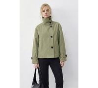 Kurzer Trenchcoat mit Mandarin-Kragen L