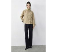 Kurzer Trenchcoat mit Mandarin-Kragen M