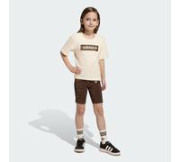 Adidas Originals Aop Cycling Short Tee Set 7-8 Jahre Cream White / Night Brown