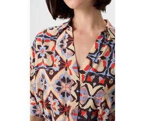 Kurzes Hemdblusenkleid mit All-over-Print orange|mehrfarbig 40