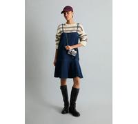 Jeanskleid MARC O'POLO DENIM "made with Orange Fiber", Damen, Gr. L, Normalgrößen, ohne Ärmel, blau (dunkelblau), Obermaterial: 78% Baumwolle, 22% Lyocell, unifarben, regular fit kurz, Kleider (850675