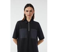 Kurzes Jersey-Kleid mit aufgesetzten Taschen im Fabricmix schwarz 34