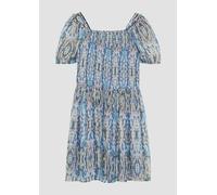 Kurzes Kleid aus Chiffon mit Glitzergarn und Smok-Detail 170 creme|mehrfarbig 2164662.06A1.170