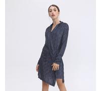 Kurzes Kleid aus Samt mit drapiertem Effekt und Liberty-Druck XS