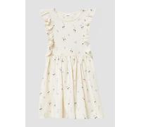 Kurzes Kleid mit All-over-Print und Volantärmeln 104 creme 2163423.06A2.104