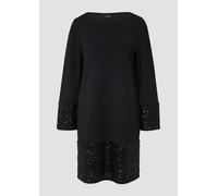 Kurzes Kleid mit Pailletten am Saum 48 schwarz 2173649.9999.48