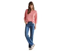 3/4 Arm-Pullover CECIL, Damen, Gr. XXL (46), juicy orange melange, Strick, Obermaterial: 72% Polyester, 27% Viskose, 1% Elasthan, meliert, casual, U-Boot-Ausschnitt, 3/4-Ärmel, Pullover, mit U-Boot-Au