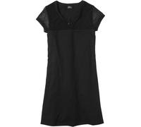 Nachthemd BONPRIX, Damen, Gr. 36/38 (S), N-Gr, schwarz, Jersey, Obermaterial: 100% Baumwolle. Spitze: 82% Polyamid, 18% Elasthan, unifarben, Basic knieumspielend, Rundhals, Kleider Nachthemd, mit Mesh