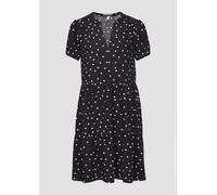 Kurzes Viskosekleid mit All-over-Print 34 schwarz 2168265.99A5.34