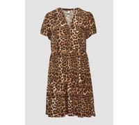 Kurzes Viskosekleid mit All-over-Print 36 schwarz 2168265.99A9.36