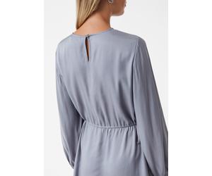 Kurzes Viskosekleid mit regulierbarer Taille grau 32