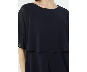 Kurzes Volantkleid aus Crêpe-Chiffon blau 38