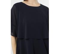 Kurzes Volantkleid aus Crêpe-Chiffon blau 48