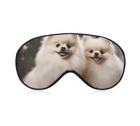 Kurzhaarige Zwergspitz-Schlafmaske für Damen und Herren, Seitenschläfer-Augenabdeckung mit verstellbarem Riemen, weiche, atmungsaktive Verdunkelungsmaske, rutschfest, tiefer Schlaf, Reiseutensilien