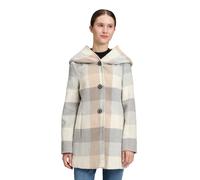 Kurzjacke AMBER & JUNE "Damen mit Kapuze", Damen, Gr. 36, silber (cream, silber), Obermaterial: 50% Polyacryl, 25% Polyester, 20% Wolle, 5% diverse Faserarten; Besatz: 100% Polyester; Futter: 100% Pol