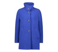 Kurzjacke AMBER & JUNE "Damen mit Stehkragen", Damen, Gr. 42, bright blau melange, Obermaterial: 50% Polyester, 47% Wolle, 3% diverse Faserarten; Futter: 100% Polyester, gerade, Jacken Kurzjacke (5432