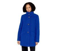 Kurzjacke AMBER & JUNE "Damen mit Stehkragen", Damen, Gr. 44, blau (bright blau melange), Obermaterial: 50% Polyester, 47% Wolle, 3% diverse Faserarten. Futter: 100% Polyester, gerade, Jacken Kurzjack