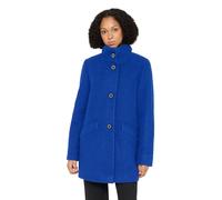 Kurzjacke AMBER & JUNE "Damen mit Stehkragen", Damen, Gr. 44, bright blau melange, Obermaterial: 50% Polyester, 47% Wolle, 3% diverse Faserarten; Futter: 100% Polyester, gerade, Jacken Kurzjacke (5432