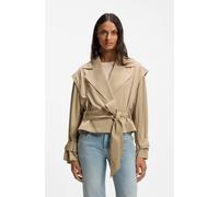 Kurzjacke BOSS ORANGE "Jophelia Premium Damenmode", Damen, Gr. 40, beige (rust, copper 222), Web, Obermaterial: 75% Viskose, 25% Polyester, unifarben, hüftlang, abgesteppte Kante, Jacken Kurzjacke, au