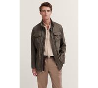 Kurzjacke BUGATTI, Damen, Gr. 56, grün (180, oliv), 67% Baumwolle, 30% Polyamid, 3% Elasthan, unifarben, regular fit, normaler Saum, Jacken Kurzjacke, mit Stehkragen (75649463-56)