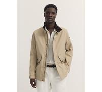 Kurzjacke BUGATTI "Natural Oxford", Herren, Gr. 50, 40, beige, 100% Polyester, unifarben, regular fit, Jacken Kurzjacke, wasserabweisend mit Cord-Details (91754017-50) 40, beige