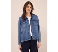 Kurzjacke CECIL, Damen, Gr. L (42), authentic used wash, Stoff, 60% Lyocell, 40% Baumwolle, unifarben, normal normal, V-Ausschnitt, Bündchen, Jacken Kurzjacke, mit Knopfleiste (96564831-L) authentic u