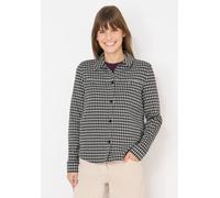 Kurzjacke CECIL, Damen, Gr. L (42), schwarz, Stoff, 40% Polyester, 40% Baumwolle, 15% Viskose, 5% Elasthan, Jacquardmuster, normal normal, V-Ausschnitt, Bündchen, Jacken Kurzjacke, mit Brusttaschen (5