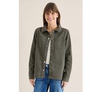Kurzjacke CECIL, Damen, Gr. M (40), grain beige, Web, 97% Baumwolle, 3% Elasthan, unifarben, comfort fit normal, V-Ausschnitt, Manschette, Jacken Kurzjacke, in Denim-Optik (49855328-M) grain beige