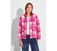 Kurzjacke CECIL, Damen, Gr. M (40), pink (lightning pink), Stoff, 100% Polyester, Jacquardmuster, gerade normal, hoch geschlossener Ausschnitt, Bündchen, Jacken Kurzjacke, mit Stehkragen (81510039-M)
