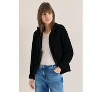 Kurzjacke CECIL, Damen, Gr. S (38), schwarz, Stoff, Obermaterial 1: 94% Polyester, 6% Elasthan; Obermaterial 2: 100% Polyester, unifarben, comfort fit normal, ohne Ausschnitt, Bündchen, Jacken Kurzjac