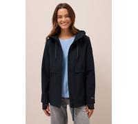 Kurzjacke CECIL, Damen, Gr. XL (44), blau (schwarz navy blau), Stoff, Obermaterial: 90% Polyester, 10% Elasthan; Futter: 100% Polyester; Bündchen: 95% Polyester, 5% Elasthan, unifarben, casual, normal