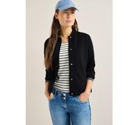 Kurzjacke CECIL, Damen, Gr. XL (44), schwarz, Stoff, 83% Polyester, 13% Viskose, 4% Elasthan, unifarben, comfort fit normal, hoch geschlossener Ausschnitt, Rippbündchen, Jacken Kurzjacke, mit Stehkrag