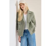 Kurzjacke CECIL, Damen, Gr. XS (36), grün (chlorella grün), Web, Obermaterial: 100% Baumwolle. Futter: 100% Polyester, unifarben, lässig geschnitten hüftlang, V-Ausschnitt, Jacken Kurzjacke, Trenchcoa
