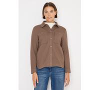 Kurzjacke CECIL, Damen, Gr. XXL (46), cocoa taupe, Web, 87% Baumwolle, 11% Polyester, 2% Elasthan, unifarben, comfort fit normal, V-Ausschnitt, breiter Bund, Jacken Kurzjacke, mit Strick-Struktur (308