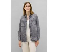 Kurzjacke CECIL, Damen, Gr. XXL (46), grau (mid grau random wash), Web, 77% Baumwolle, 20% Polyester, 3% Elasthan, unifarben, normal normal, V-Ausschnitt, abgesteppt, Jacken Kurzjacke, aus Baumwolle m