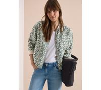 Blouson im Leo-Look aus Leinenmix