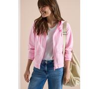 Kurzjacke CECIL, Damen, Gr. XXL (46), pink (light blush rose), Stoff, 55% Baumwolle, 45% Lyocell, unifarben, comfort fit normal, ohne Ausschnitt, Bündchen, Jacken Kurzjacke, mit Kapuze mit Tunnelzugba