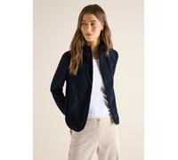 Kurzjacke CECIL, Damen, Gr. XXL (46), universal blau, Stoff, Obermaterial 1: 94% Polyester, 6% Elasthan; Obermaterial 2: 100% Polyester, unifarben, comfort fit normal, ohne Ausschnitt, Bündchen, Jacke