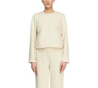 Kurzjacke COMMA, Damen, Gr. 46, bone beige, Web, Obermaterial: 92% Polyester, 8% Elasthan, unifarben, taillenlang, Rundhals, Jacken Kurzjacke, aus weicher Scuba-Qualität - elastisch (13786033-46)