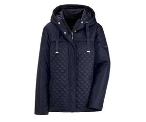 Kurzjacke GOLDNER "Elegante Outdoor-Jacke", Damen, Gr. 38, blau (marine), Obermaterial: 100% Polyamid PA., gerade, Sonstiges, Jacken Kurzjacke, Mix aus Stepp und glatten Einsätzen (58266634-38) marine