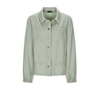 Kurzjacke GOLDNER "Freizeitjacke mit Hemdkragen", Damen, Gr. 48, grün (salbei), Obermaterial: 100% Lyocell CLY., figurumspielend, Jacken Kurzjacke, Tunnelzug in der Taillie (45867029-48) salbei