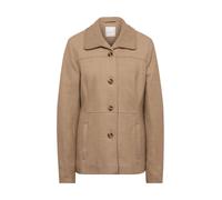 Kurzjacke GOLDNER "Jacke in Velourslederoptik", Damen, Gr. 46, braun (milchkaffee, camel, melange), Obermaterial: 50% Polyacryl PAN. 45% Polyester PES. 5% Wolle WO., normal, Sonstiges, Jacken Kurzjack