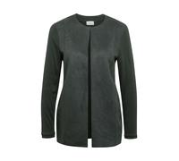 Kurzjacke GOLDNER "Kurzgröße Bequeme Shirtjacke, Veloursleder-Optik", Damen, Gr. 22, grün (flaschengrün), Obermaterial: 70% Viskose CV. 25% Polyamid PA. 5% Elasthan EL., Jacken Kurzjacke (33062529-22)