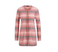 Kurzjacke GOLDNER "Kurzgröße Langarm Spitzenjacke aus Jersey", Damen, Gr. 25, orange (koralle, gemustert), Obermaterial: 100% Polyester PES., Modisch, figurumspielend, Gerade, Jacken Kurzjacke, Ringel