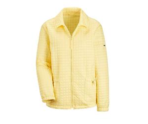 Kurzjacke GOLDNER "Kurzgröße Leicht wattierte Outdoorjacke mit Hemdkragen", Damen, Gr. 21, gelb, Obermaterial: 100% Polyamid PA., normal, Gummibund, Jacken Kurzjacke, Mit Gummizug im Saum (22187719-21