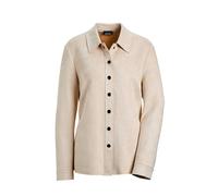 Kurzjacke GOLDNER "Kurzgröße Leichte Damenjacke in Velourslederoptik", Damen, Gr. 20, beige, Obermaterial: 95% Polyester PES. 5% Elasthan EL., Modisch, normal, Manschette, Jacken Kurzjacke, Veloursled