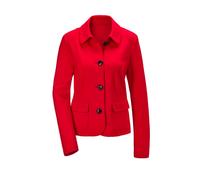 Kurzjacke GOLDNER "Kurzgröße Leichte Jacke mit Stehkragen in blau", Damen, Gr. 25, rot (koralle), Obermaterial: 67% Viskose CV. 27% Polyamid PA. 6% Elasthan EL., Jacken Kurzjacke (66569650-25) koralle