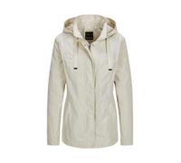 Kurzjacke GOLDNER "Kurzgröße Outdoor-Jacke mit Kapuze", Damen, Gr. 22, beige (stein), Obermaterial: 100% Polyester PES., gerade, Jacken Kurzjacke, Ziersteppungen an Schulter und verdeckter Leiste (517