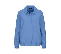 Kurzjacke GOLDNER "Kurzgröße Sommerjacke mit Hemdkragen", Damen, Gr. 24, blau, Obermaterial: 95% Polyester PES. 5% Elasthan EL., Jacken Kurzjacke, verdeckte Knopfleiste (25131735-24) blau